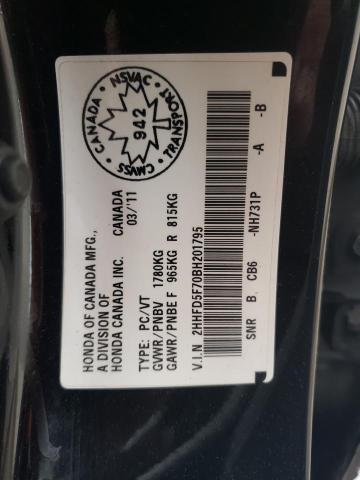 2011 Acura Csx Technology VIN: 2HHFD5F70BH201795 Lot: 56760734