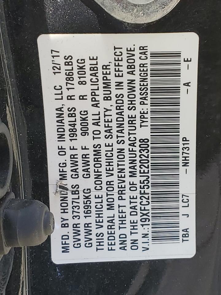 19XFC2F55JE202308 2018 Honda Civic Lx