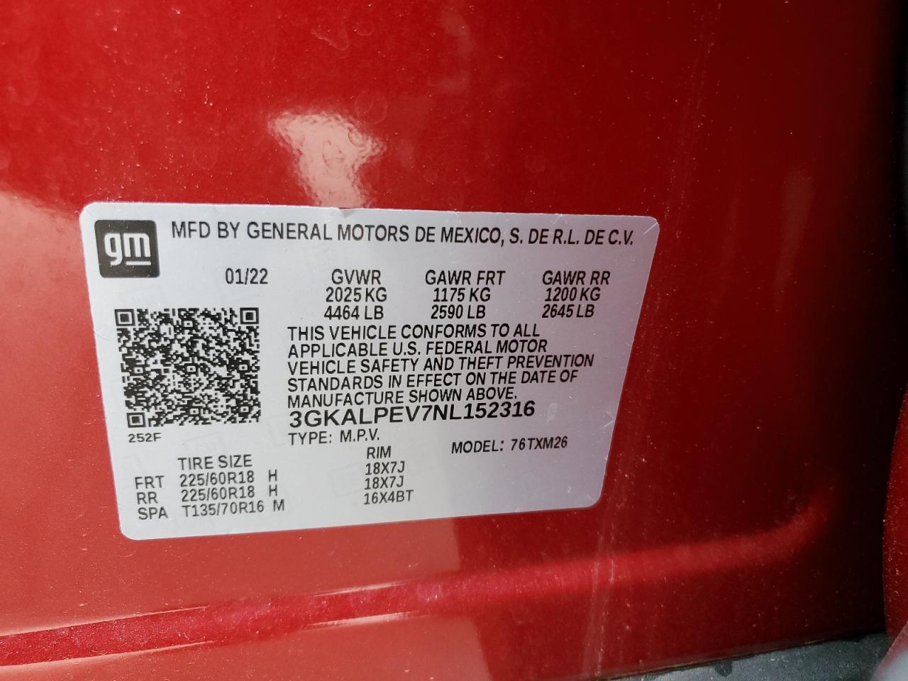 3GKALPEV7NL152316 2022 GMC Terrain Slt