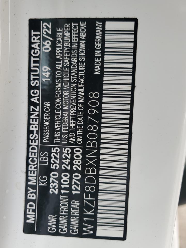 W1KZF8DBXNB087908 2022 Mercedes-Benz E 350