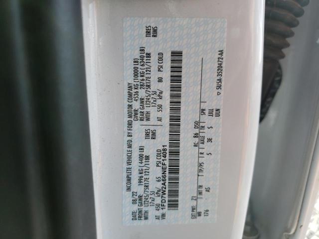 2022 Ford F250 Super Duty VIN: 1FD7W2A66NEF14081 Lot: 56828094