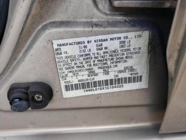 2001 Nissan Altima Xe VIN: 1N4DL01DX1C154022 Lot: 53810124