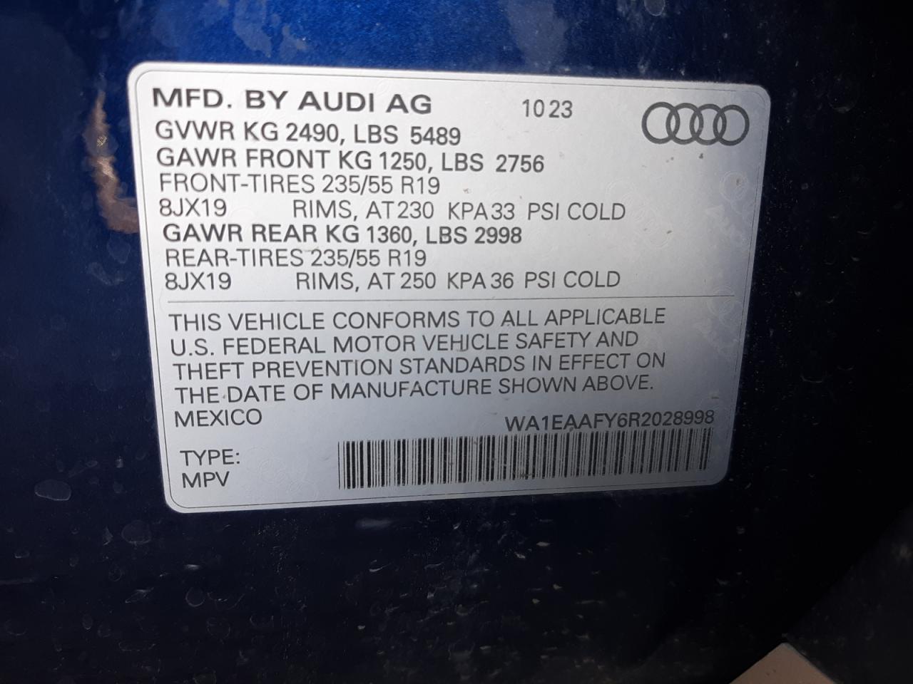 WA1EAAFY6R2028998 2024 Audi Q5 Premium Plus 45