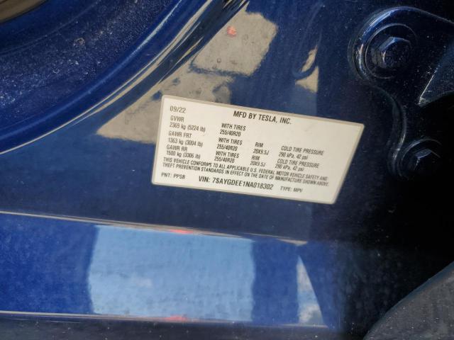 2022 Tesla Model Y VIN: 7SAYGDEE1NA018302 Lot: 56661754