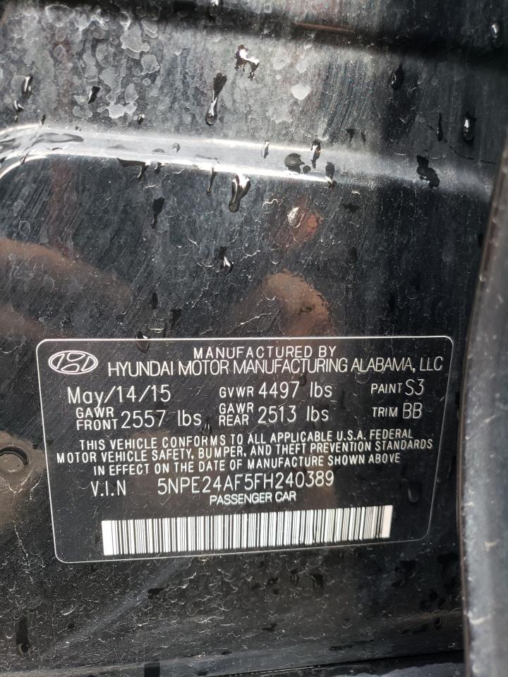 5NPE24AF5FH240389 2015 Hyundai Sonata Se