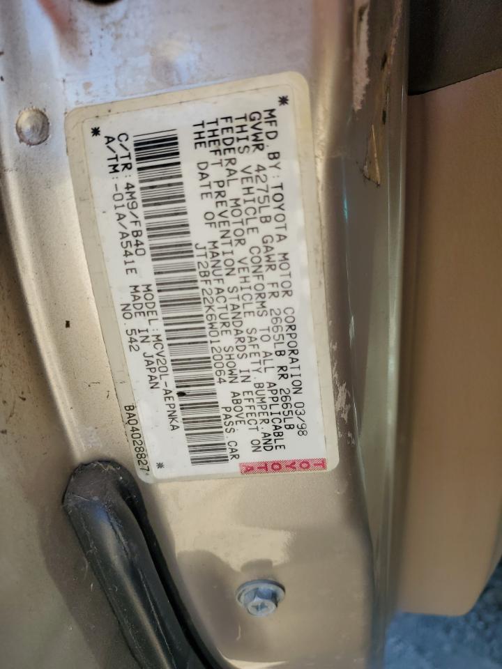 JT2BF22K6W0120064 1998 Toyota Camry Ce