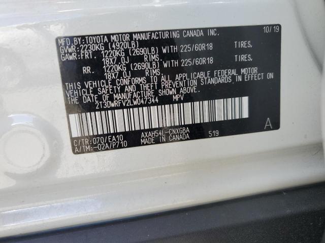 2020 Toyota Rav4 Limited VIN: 2T3DWRFV2LW047344 Lot: 56129734