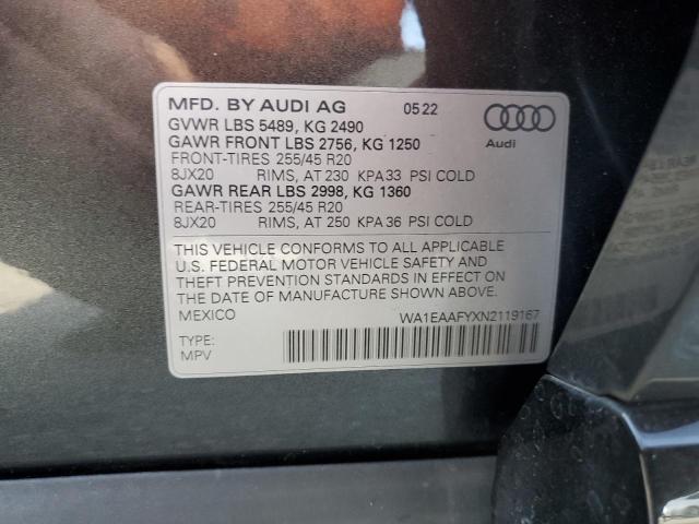 2022 Audi Q5 Premium Plus 45 VIN: WA1EAAFYXN2119167 Lot: 54834244