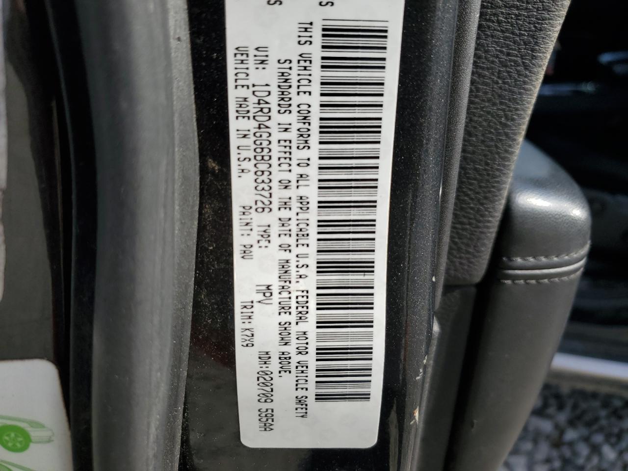 1D4RD4GG6BC633726 2011 Dodge Durango Crew