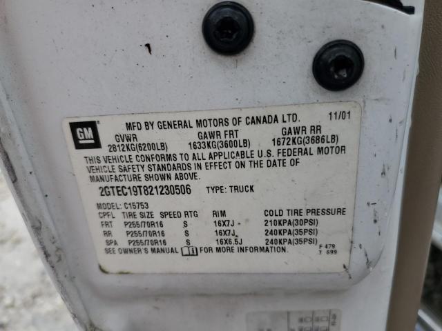 2002 GMC New Sierra C1500 VIN: 2GTEC19T821230506 Lot: 57107004