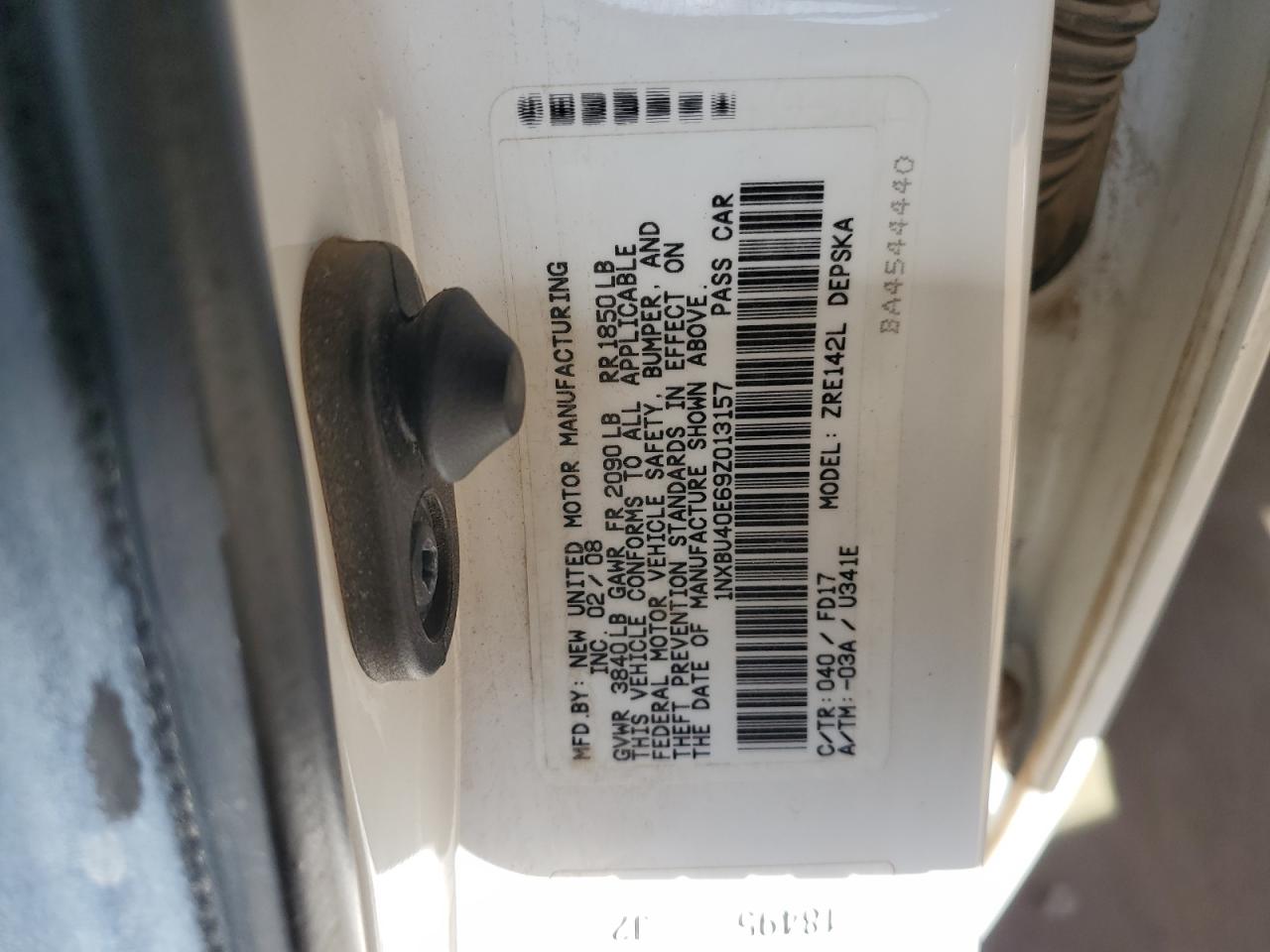 1NXBU40E69Z013157 2009 Toyota Corolla Base