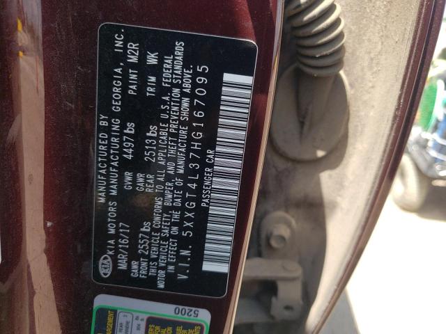 2017 Kia Optima Lx VIN: 5XXGT4L37HG167095 Lot: 55185304