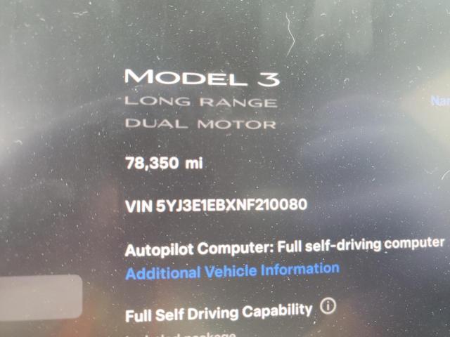 2022 Tesla Model 3 VIN: 5YJ3E1EBXNF210080 Lot: 56161094