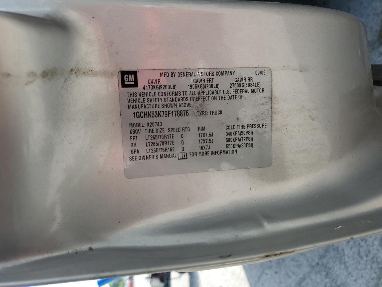 1GCHK53K79F178876 2009 Chevrolet Silverado K2500 Heavy Duty Lt