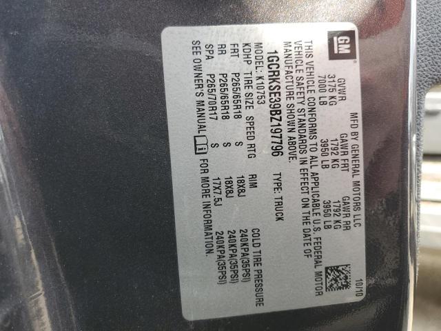 2011 Chevrolet Silverado K1500 Lt VIN: 1GCRKSE39BZ197796 Lot: 55967384