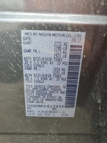 2018 Nissan Pathfinder S VIN: 5N1DR2MN0JC613434 Lot: 56149304