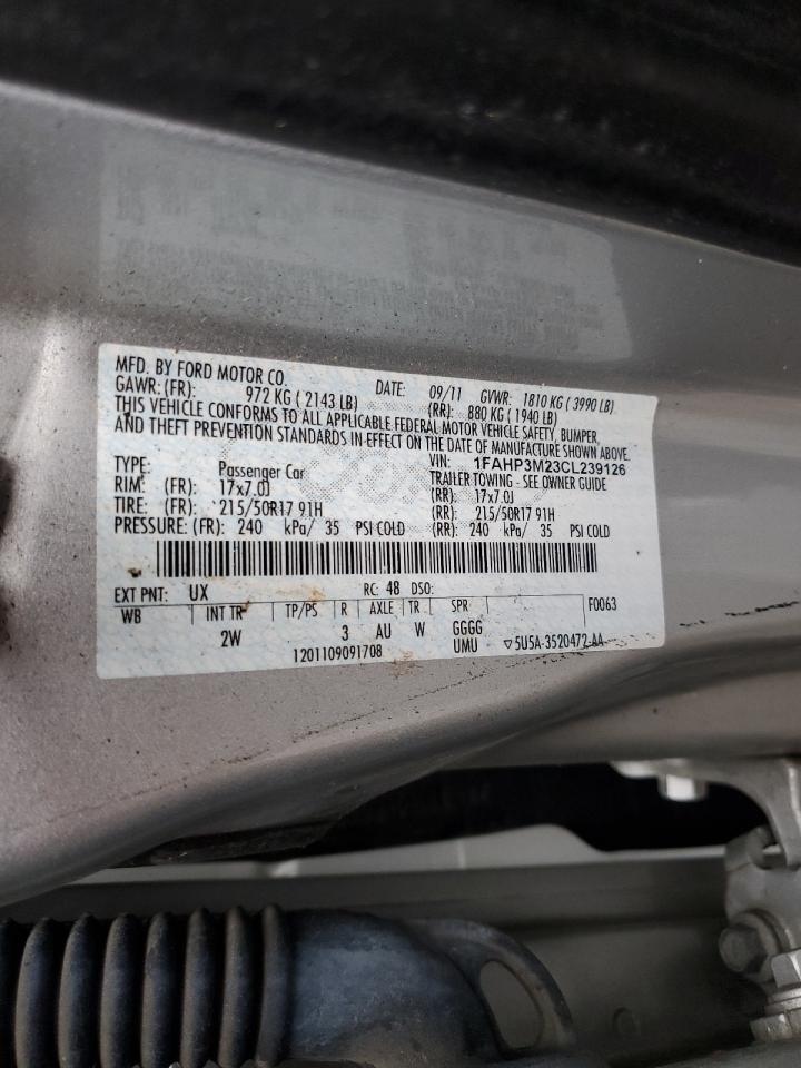 1FAHP3M23CL239126 2012 Ford Focus Sel