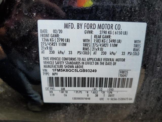 2020 Ford Explorer St VIN: 1FM5K8GC5LGB93249 Lot: 56840614