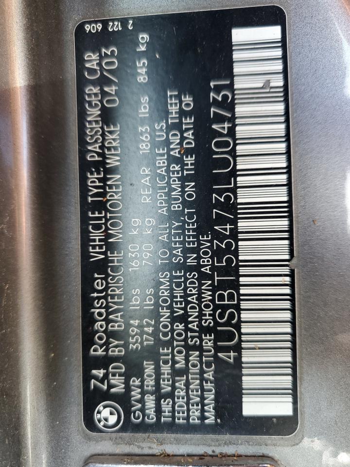 4USBT53473LU04731 2003 BMW Z4 3.0