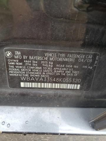 2008 BMW 328 I VIN: WBAVA33548K055320 Lot: 56447424
