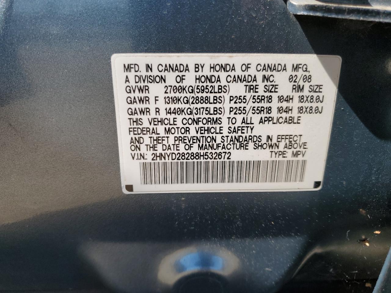 2HNYD28288H532672 2008 Acura Mdx