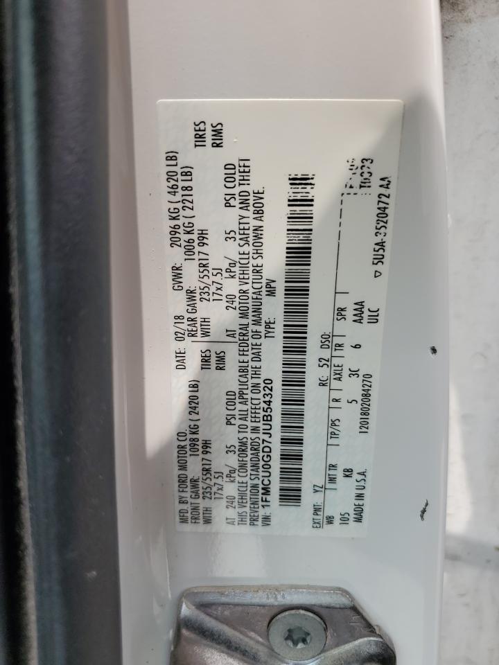 1FMCU0GD7JUB54320 2018 Ford Escape Se