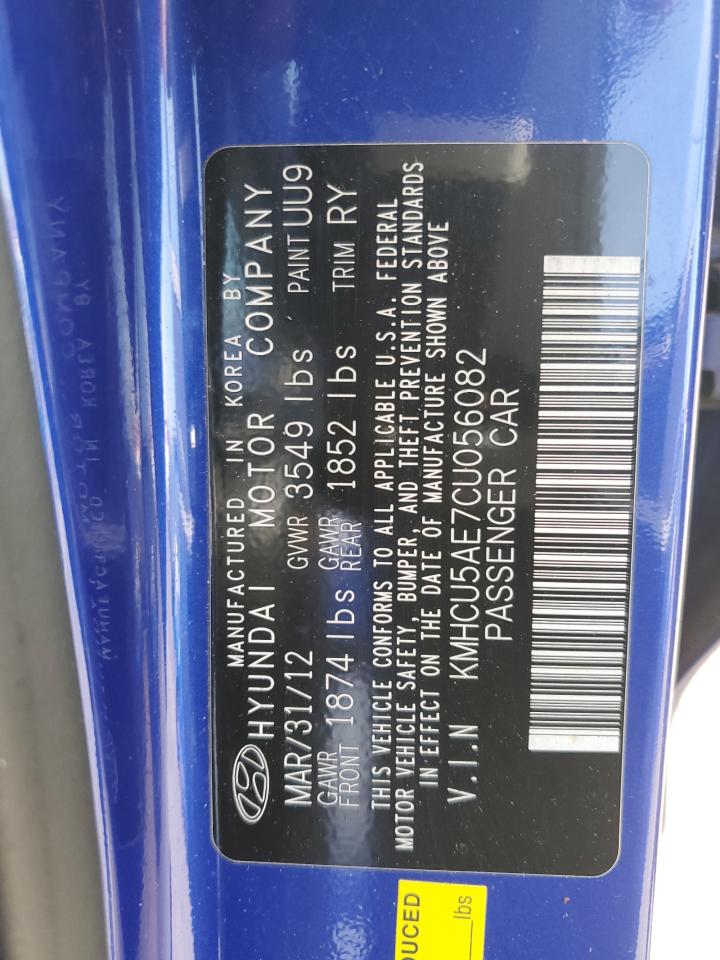 KMHCU5AE7CU056082 2012 Hyundai Accent Gls