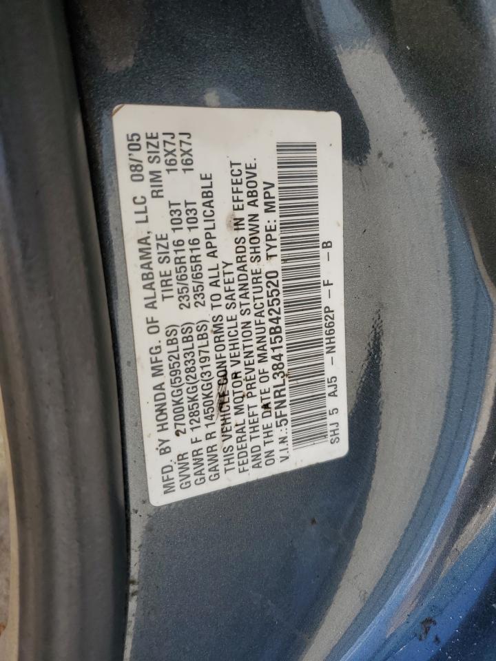 5FNRL38415B425520 2005 Honda Odyssey Ex