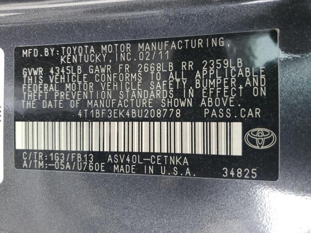 2011 Toyota Camry Base VIN: 4T1BF3EK4BU208778 Lot: 56336614