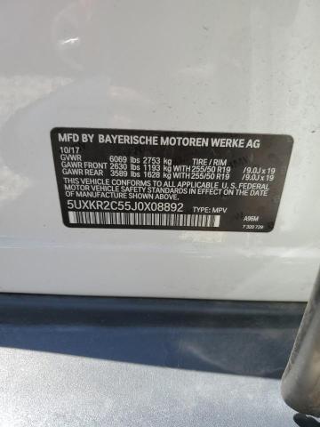 2018 BMW X5 Sdrive35I VIN: 5UXKR2C55J0X08892 Lot: 55381724