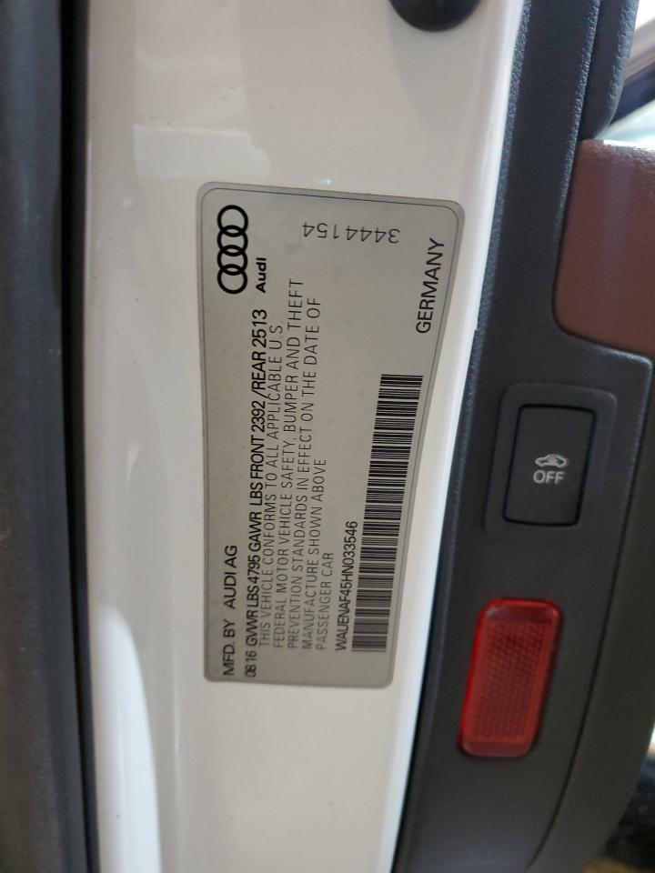 WAUENAF45HN033546 2017 Audi A4 Premium Plus