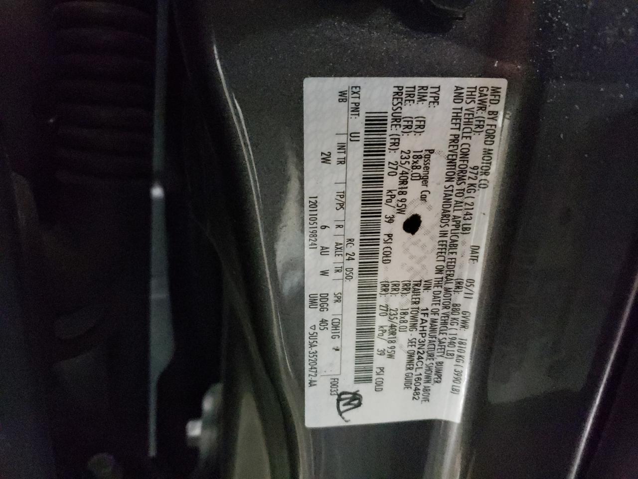 1FAHP3N24CL160482 2012 Ford Focus Titanium