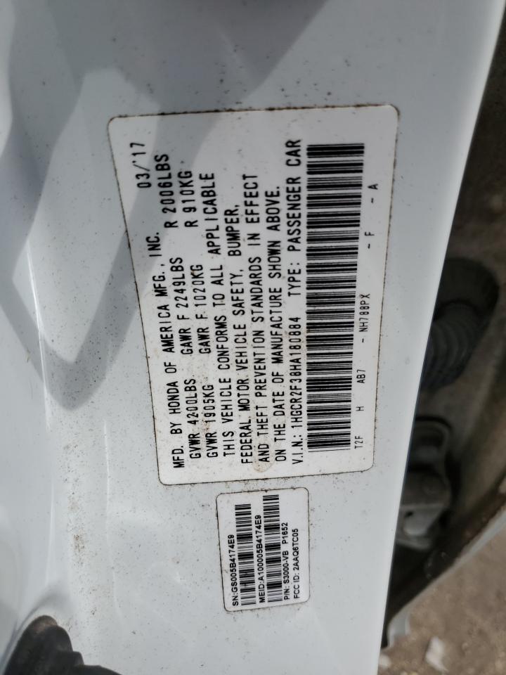 1HGCR2F38HA180884 2017 Honda Accord Lx