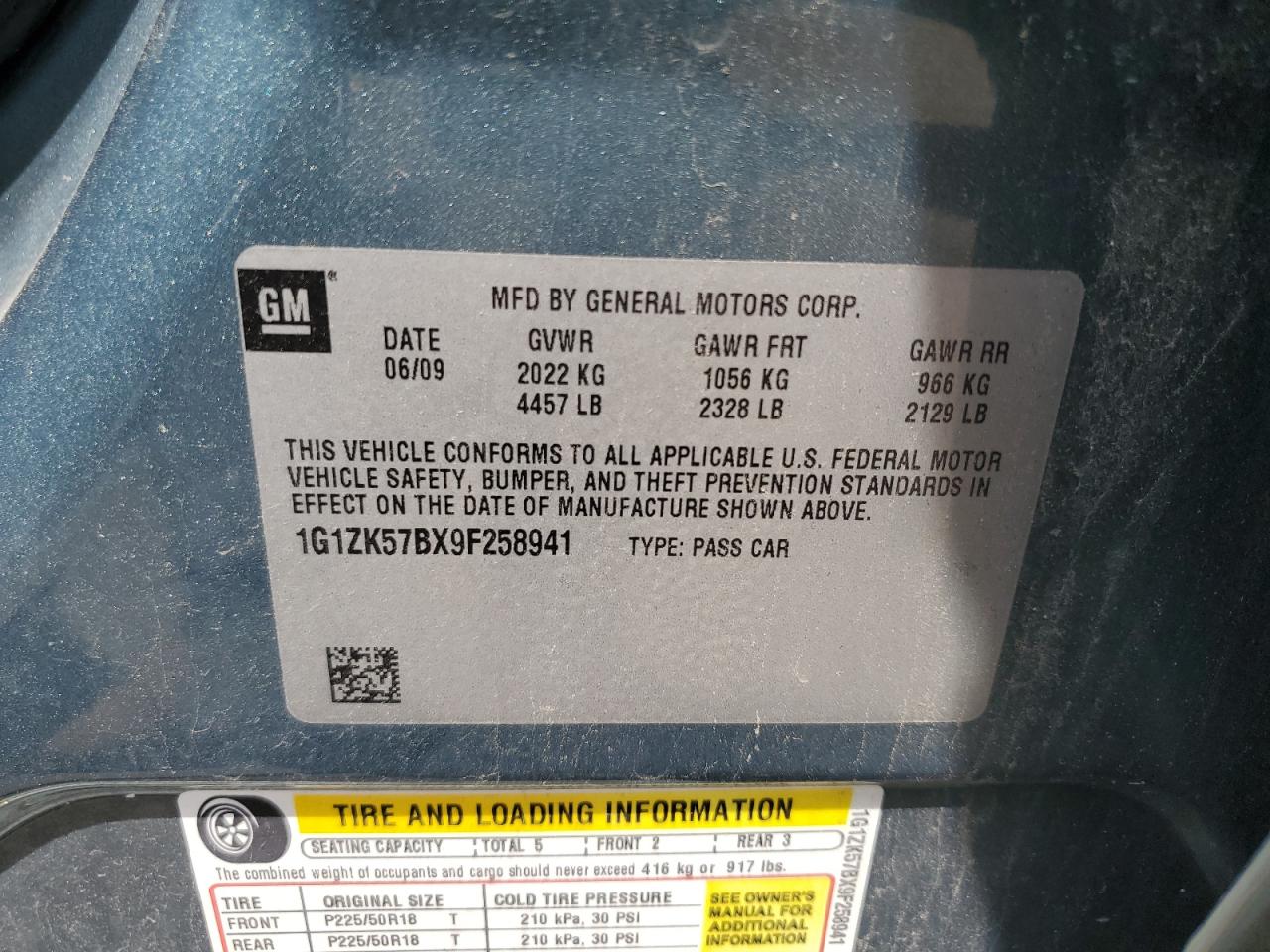 1G1ZK57BX9F258941 2009 Chevrolet Malibu Ltz