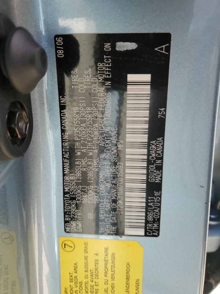 2T2GK31U87C015093 2007 Lexus Rx 350