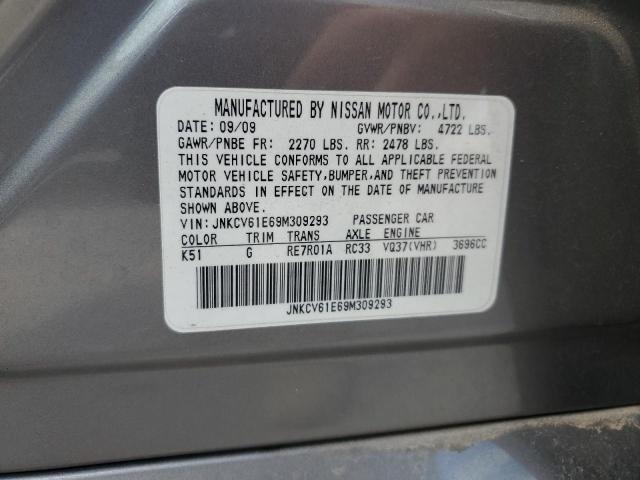 2009 Infiniti G37 Base VIN: JNKCV61E69M309293 Lot: 54383504