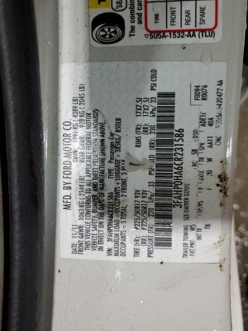 2012 Ford Fusion Se VIN: 3FAHP0HA6CR231586 Lot: 55516344