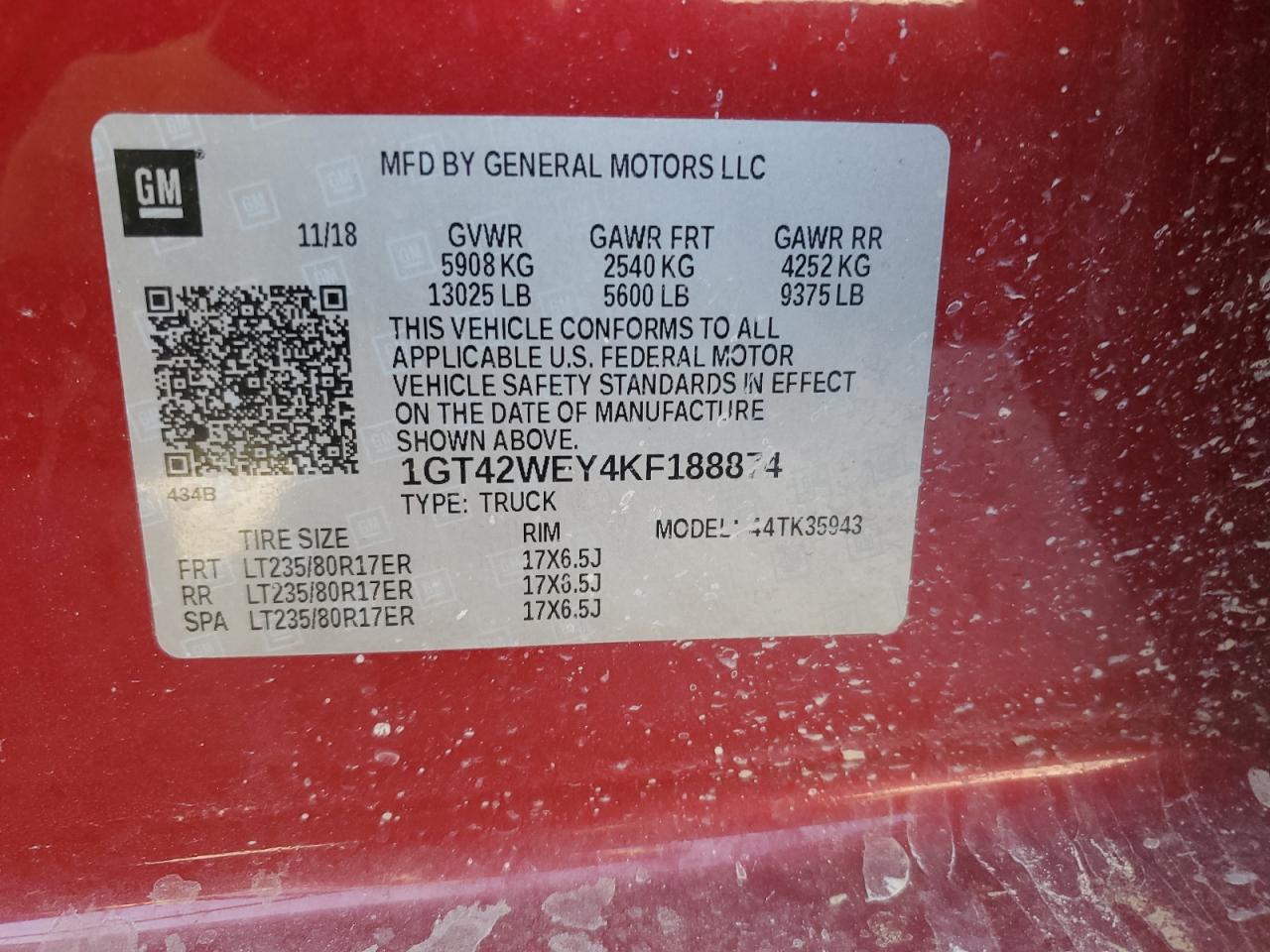 1GT42WEY4KF188874 2019 GMC Sierra K3500 Denali