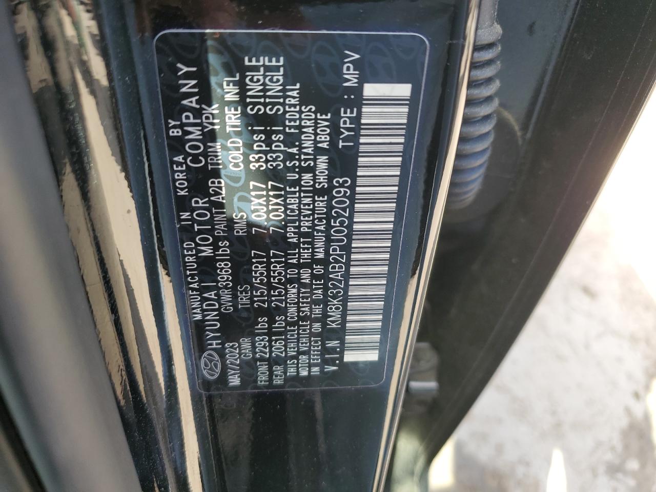 KM8K32AB2PU052093 2023 Hyundai Kona Sel