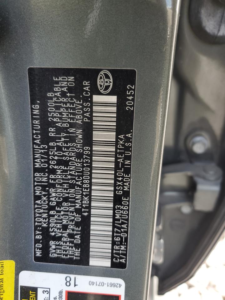 4T1BK1EB8DU013799 2013 Toyota Avalon Base