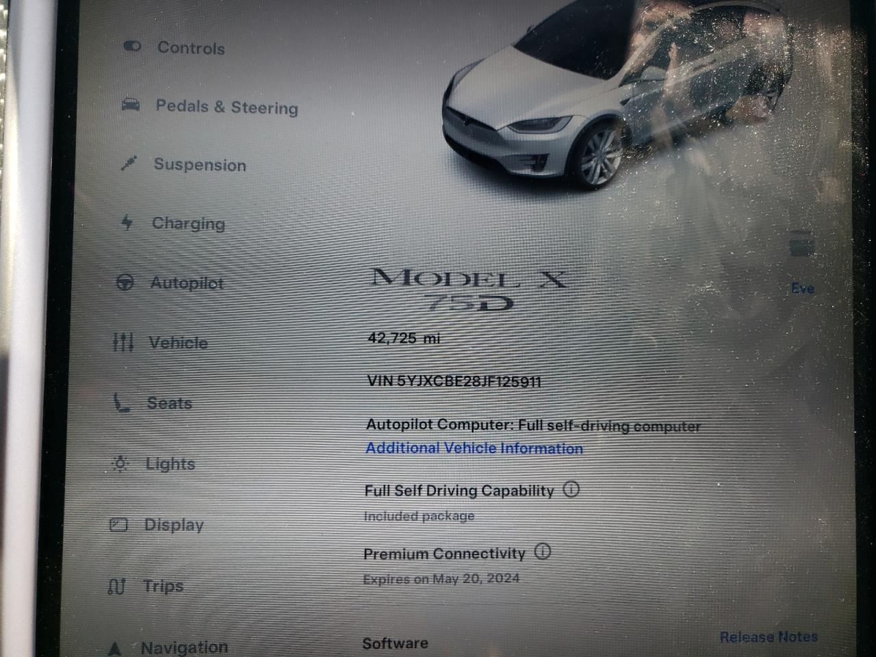 5YJXCBE28JF125911 2018 Tesla Model X