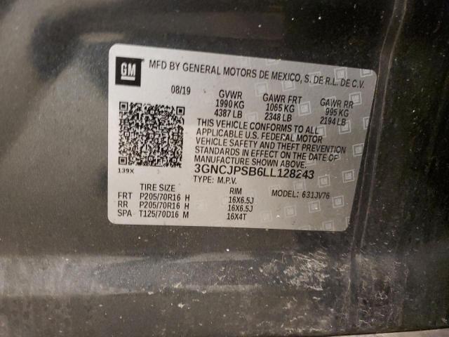 2020 Chevrolet Trax 1Lt VIN: 3GNCJPSB6LL128243 Lot: 55614774