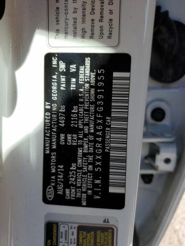 2015 Kia Optima Sx VIN: 5XXGR4A6XFG391955 Lot: 57045514