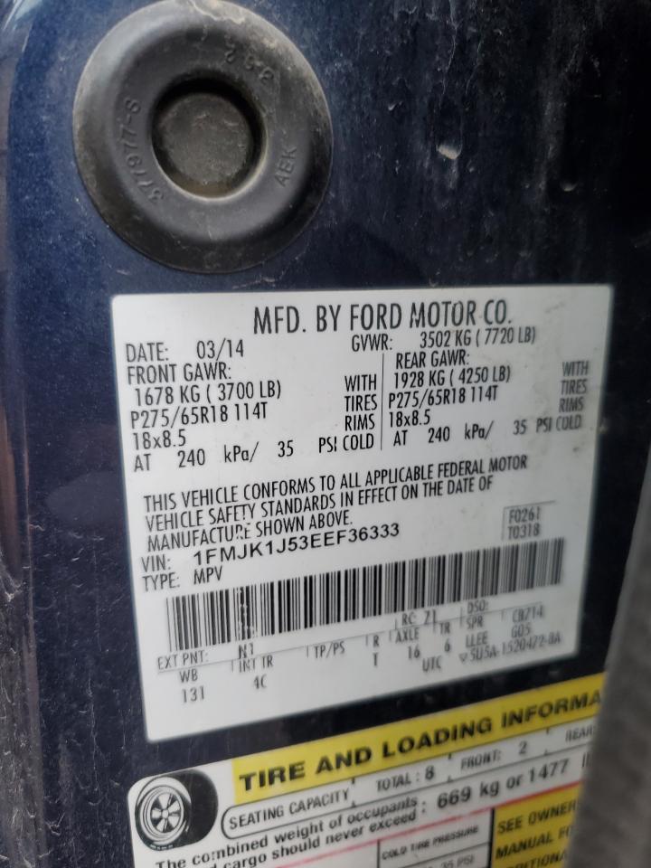 1FMJK1J53EEF36333 2014 Ford Expedition El Xlt