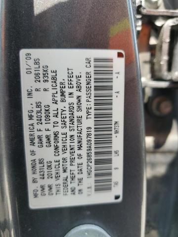 2009 Honda Accord Exl VIN: 1HGCP26859A097819 Lot: 55861524