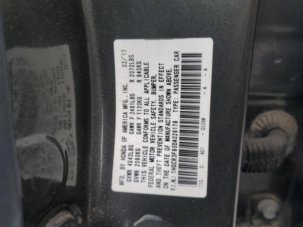 1HGCR3F80DA026178 2013 Honda Accord Exl