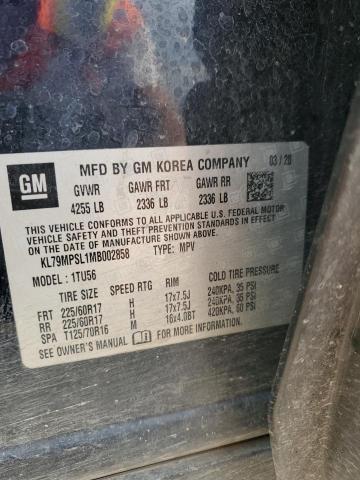 2021 Chevrolet Trailblazer Lt VIN: KL79MPSL1MB002858 Lot: 57091634