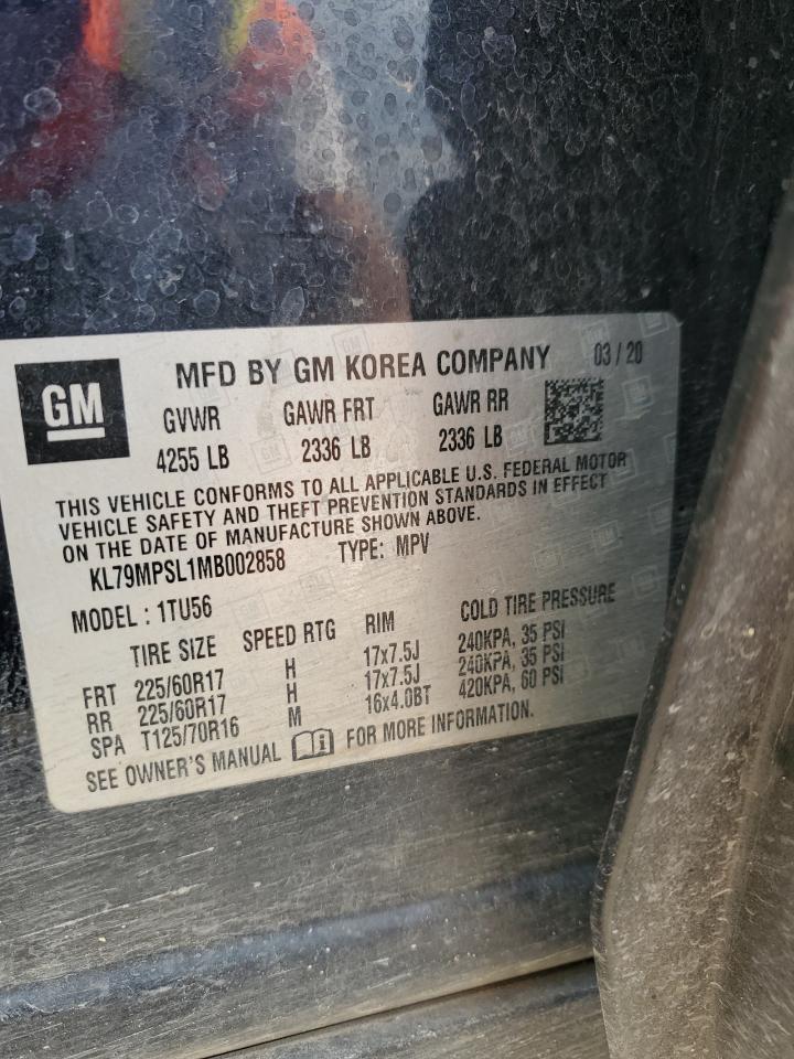 KL79MPSL1MB002858 2021 Chevrolet Trailblazer Lt