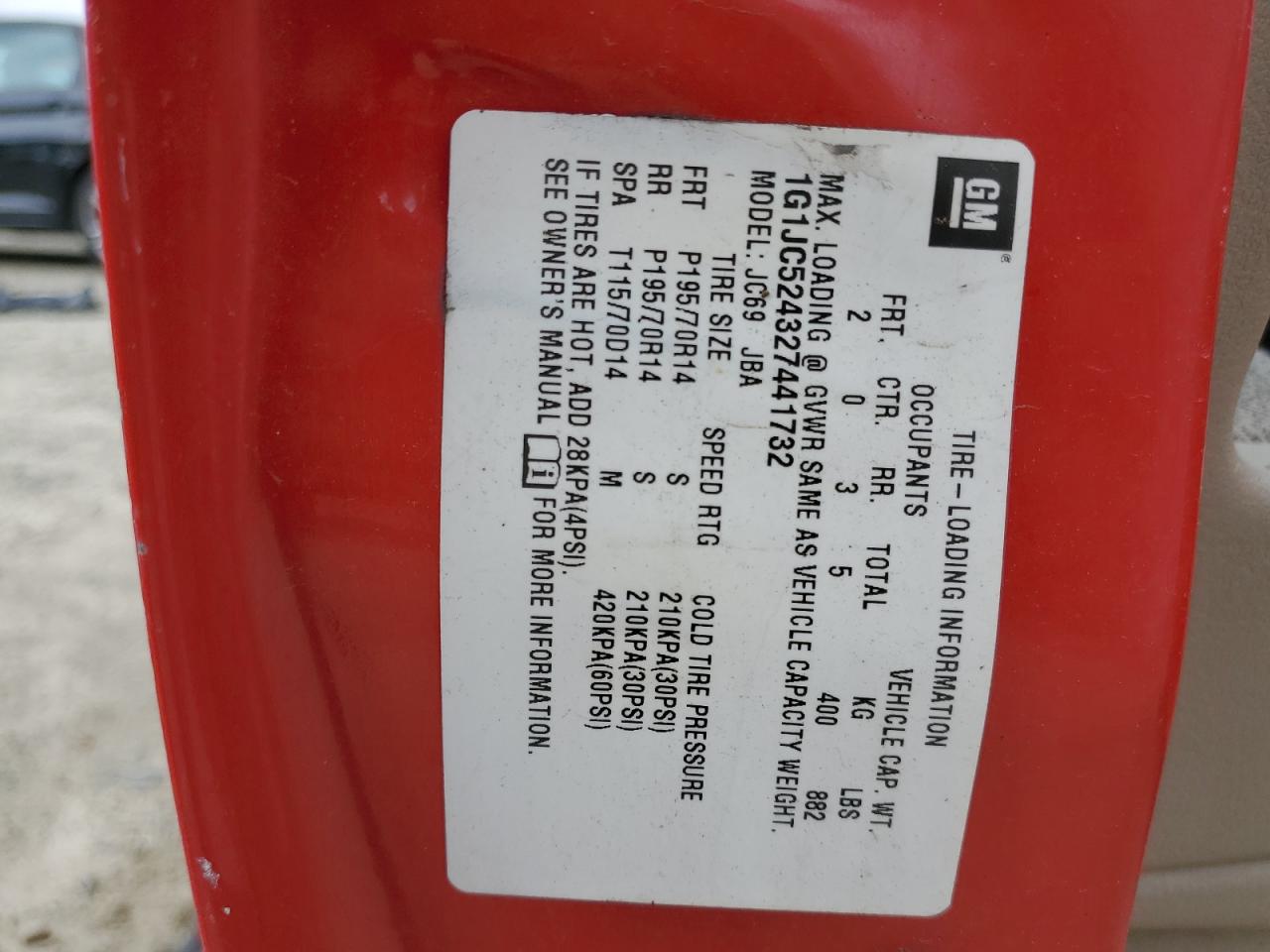 1G1JC524327441732 2002 Chevrolet Cavalier Base