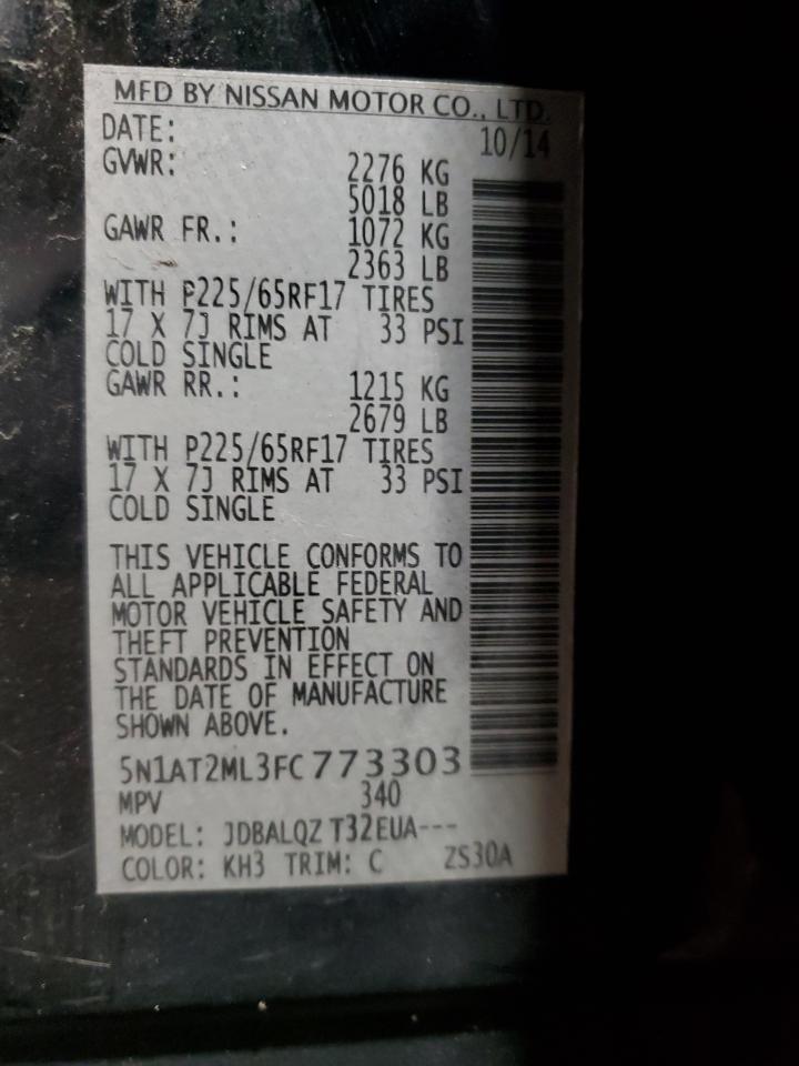 5N1AT2ML3FC773303 2015 Nissan Rogue S